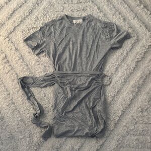 Gray Belted T-Shirt Dress